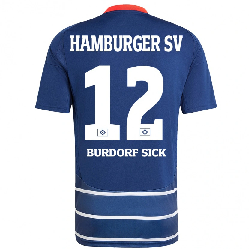 Danxen Dzieci Emma Burdorf-Sick #12 Ciemnoniebieski Wyjazdowa Koszulka 2024/25 Koszulki Klubowe