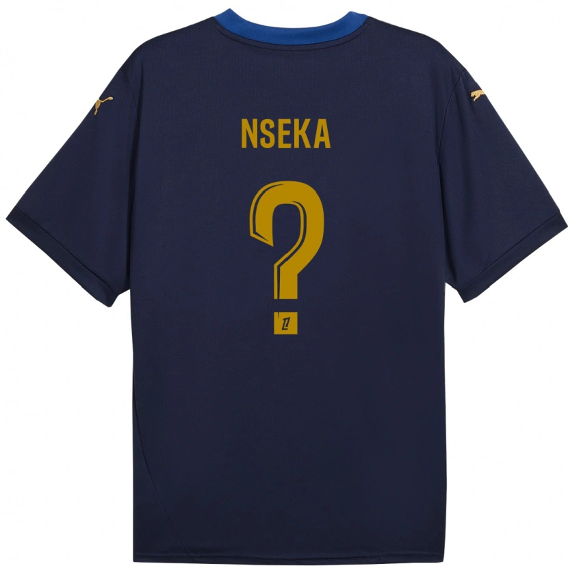 Danxen Dzieci Nelson Nseka #0 Granatowy Złoty Wyjazdowa Koszulka 2024/25 Koszulki Klubowe