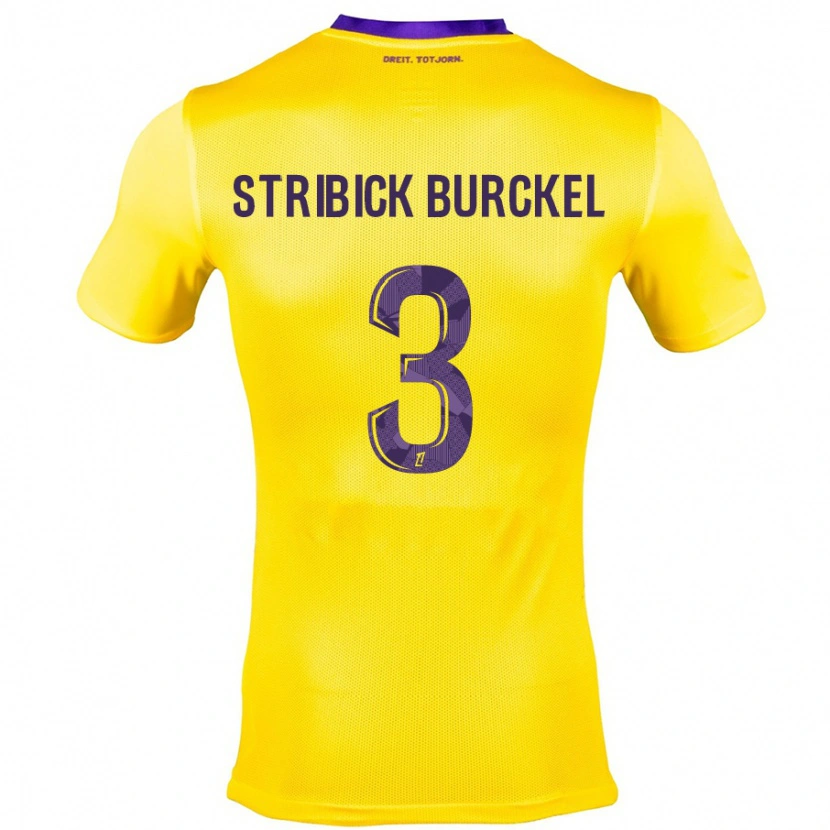 Danxen Dzieci Laetitia Stribick-Burckel #3 Żółty Fioletowy Wyjazdowa Koszulka 2024/25 Koszulki Klubowe