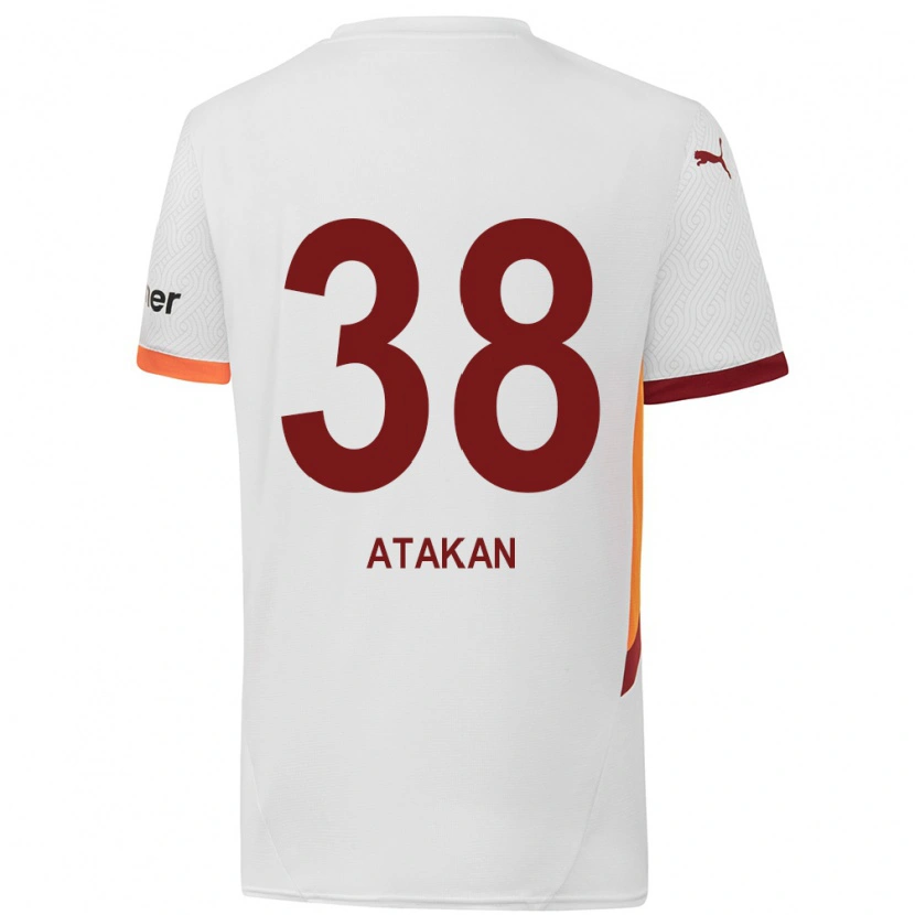 Danxen Dzieci Atakan Ordu #38 Biały Żółty Czerwony Wyjazdowa Koszulka 2024/25 Koszulki Klubowe