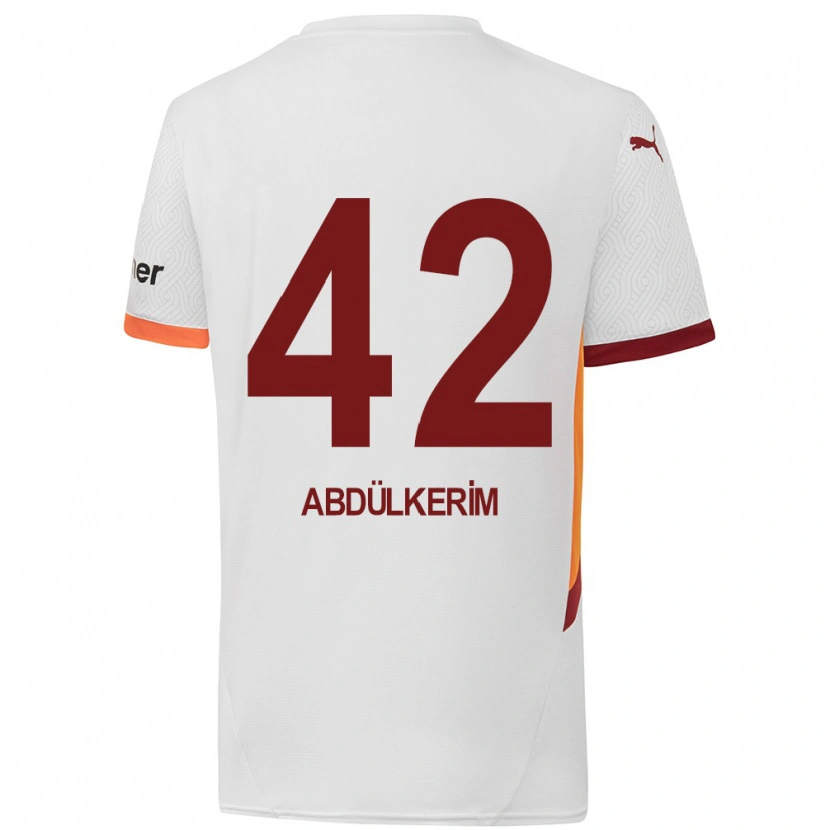Danxen Dzieci Abdülkerim Bardakcı #42 Biały Żółty Czerwony Wyjazdowa Koszulka 2024/25 Koszulki Klubowe