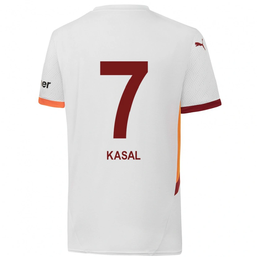 Danxen Dzieci Yasin Kasal #7 Biały Żółty Czerwony Wyjazdowa Koszulka 2024/25 Koszulki Klubowe
