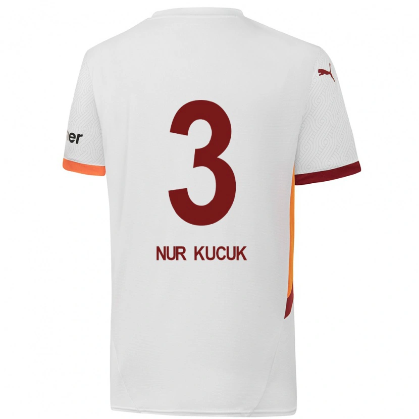Danxen Dzieci Rabia Nur Küçük #3 Biały Żółty Czerwony Wyjazdowa Koszulka 2024/25 Koszulki Klubowe