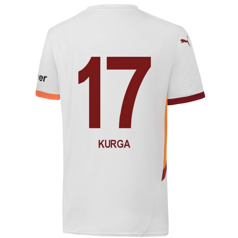 Danxen Dzieci Handan Kurğa #17 Biały Żółty Czerwony Wyjazdowa Koszulka 2024/25 Koszulki Klubowe