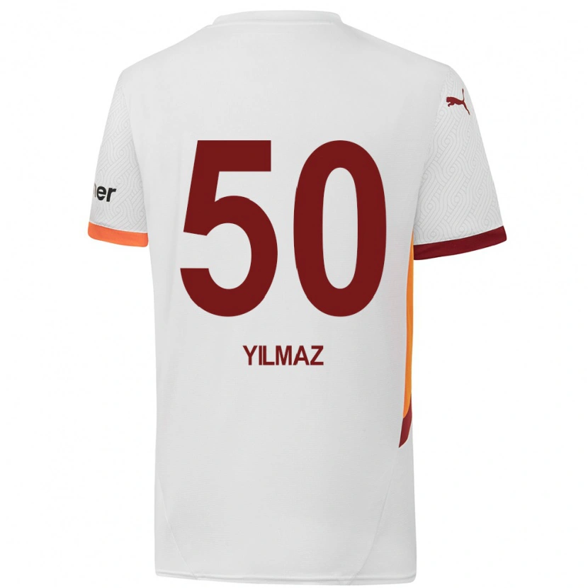 Danxen Dzieci Jankat Yılmaz #50 Biały Żółty Czerwony Wyjazdowa Koszulka 2024/25 Koszulki Klubowe