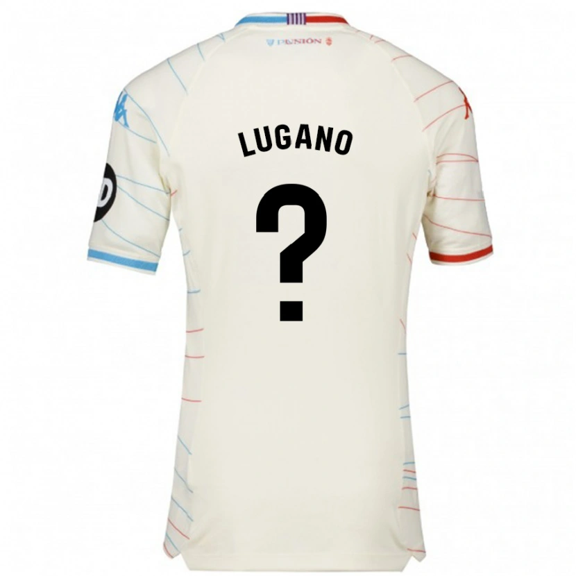 Danxen Dzieci Thiago Lugano #0 Biały Czerwony Niebieski Wyjazdowa Koszulka 2024/25 Koszulki Klubowe