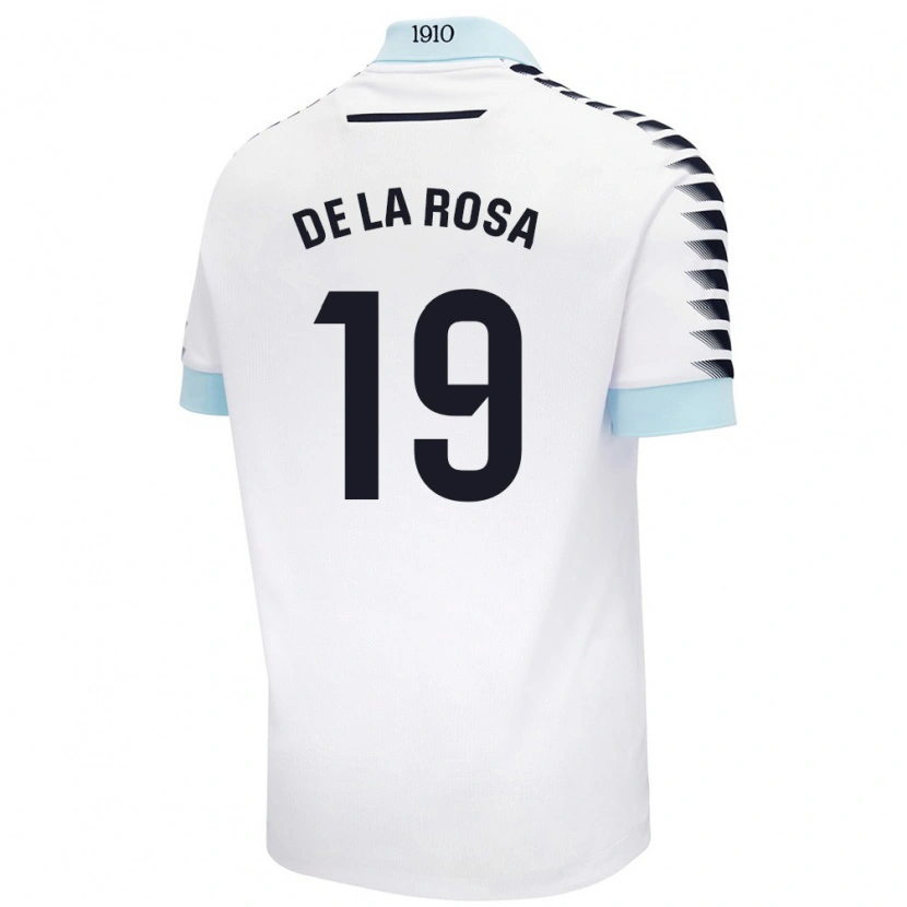 Danxen Dzieci José Antonio De La Rosa #19 Biały Niebieski Wyjazdowa Koszulka 2024/25 Koszulki Klubowe