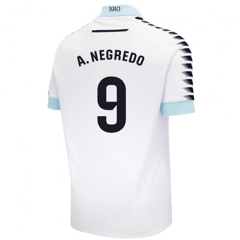 Danxen Dzieci Álvaro Negredo #9 Biały Niebieski Wyjazdowa Koszulka 2024/25 Koszulki Klubowe