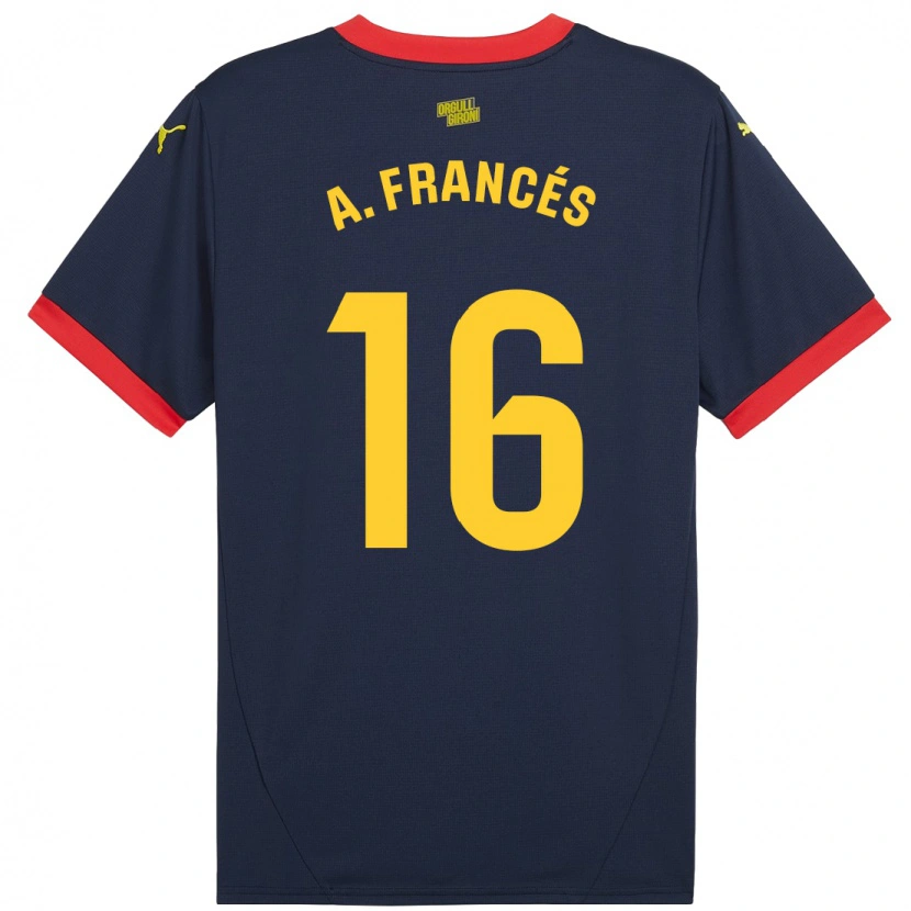 Danxen Dzieci Alejandro Francés #16 Granatowy Czerwony Wyjazdowa Koszulka 2024/25 Koszulki Klubowe