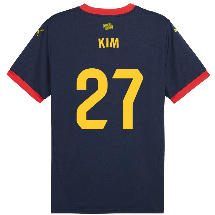 Danxen Dzieci Min-Su Kim #27 Granatowy Czerwony Wyjazdowa Koszulka 2024/25 Koszulki Klubowe