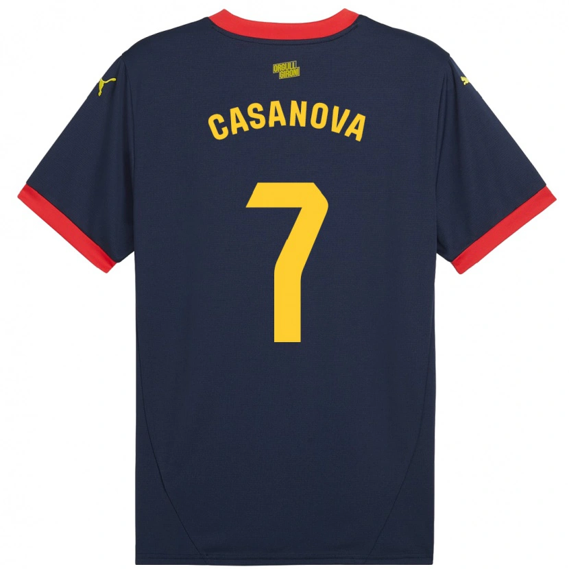 Danxen Dzieci Àstrid Casanova #7 Granatowy Czerwony Wyjazdowa Koszulka 2024/25 Koszulki Klubowe