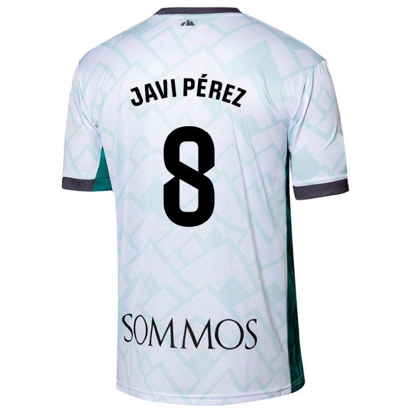 Danxen Dzieci Javi Pérez #8 Biały Zielony Wyjazdowa Koszulka 2024/25 Koszulki Klubowe