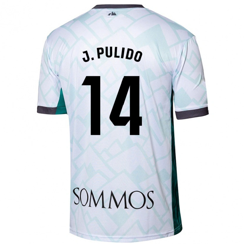 Danxen Dzieci Jorge Pulido #14 Biały Zielony Wyjazdowa Koszulka 2024/25 Koszulki Klubowe
