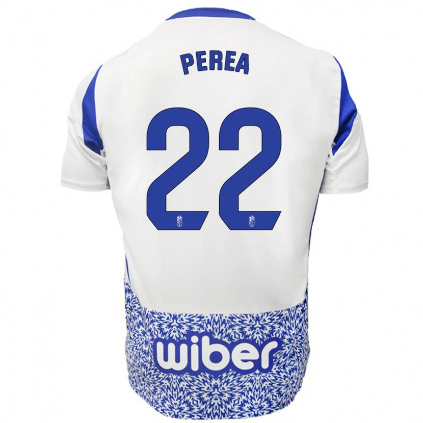 Danxen Dzieci Alberto Perea #22 Biały Niebieski Wyjazdowa Koszulka 2024/25 Koszulki Klubowe