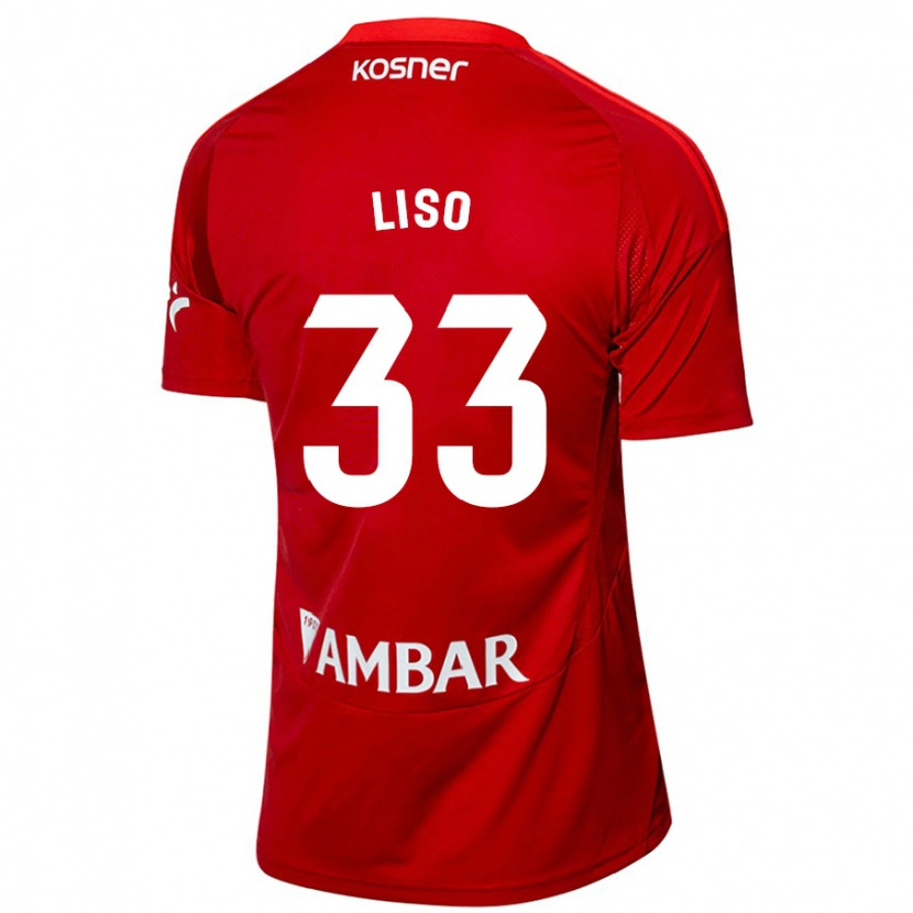Danxen Dzieci Adrián Liso #33 Biały Niebieski Wyjazdowa Koszulka 2024/25 Koszulki Klubowe