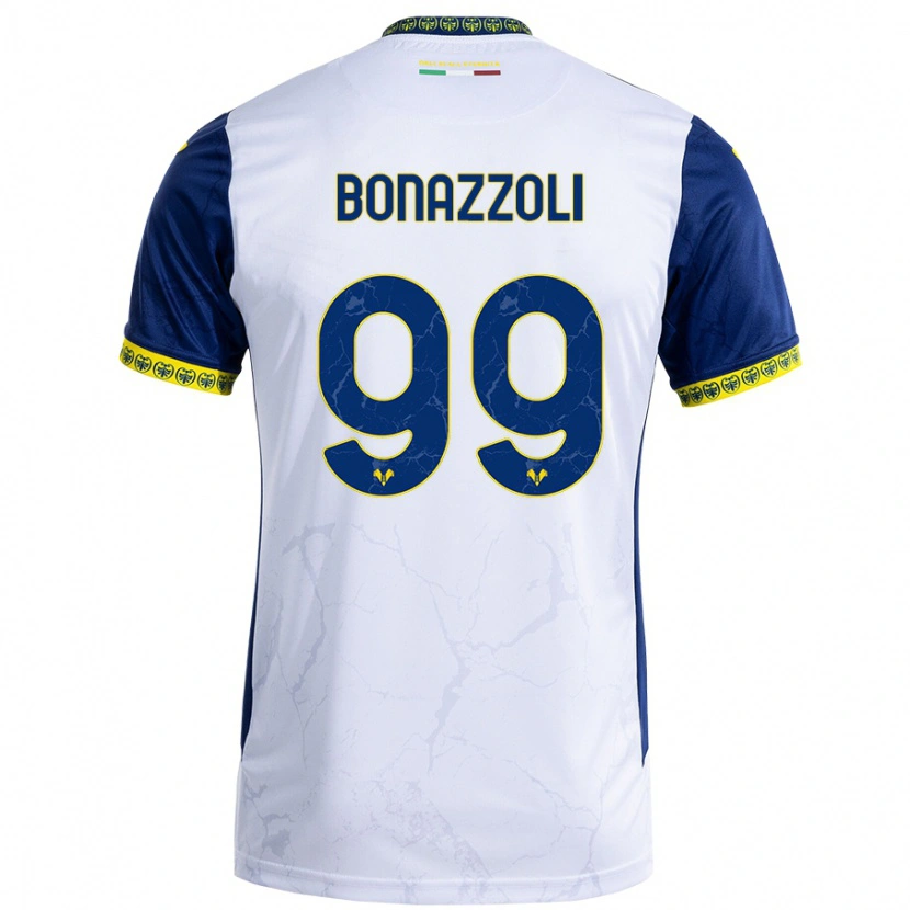 Danxen Dzieci Federico Bonazzoli #99 Biały Niebieski Wyjazdowa Koszulka 2024/25 Koszulki Klubowe