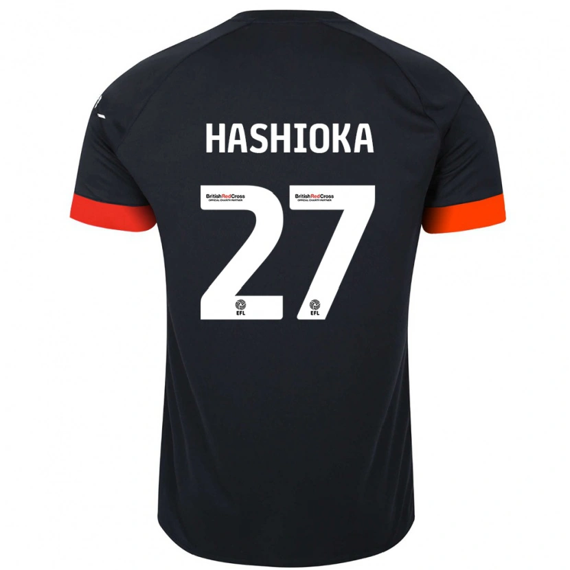 Danxen Dzieci Daiki Hashioka #27 Czarny Pomarańczowy Wyjazdowa Koszulka 2024/25 Koszulki Klubowe