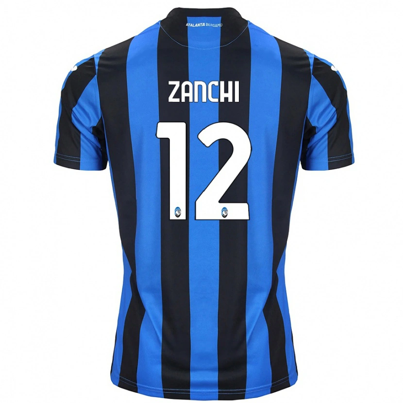Danxen Męski Edoardo Zanchi #12 Niebiesko-Czarny Domowa Koszulka 2024/25 Koszulki Klubowe