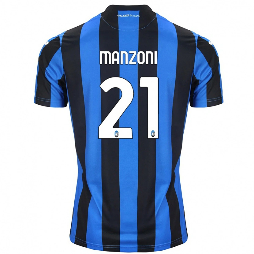 Danxen Męski Alberto Manzoni #21 Niebiesko-Czarny Domowa Koszulka 2024/25 Koszulki Klubowe