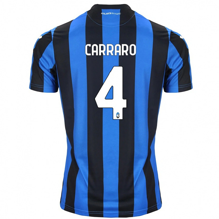 Danxen Męski Marco Carraro #4 Niebiesko-Czarny Domowa Koszulka 2024/25 Koszulki Klubowe
