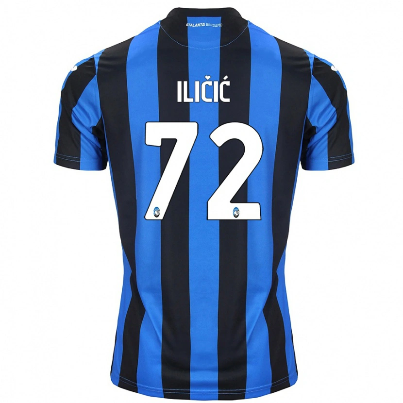 Danxen Męski Josip Ilicic #72 Niebiesko-Czarny Domowa Koszulka 2024/25 Koszulki Klubowe