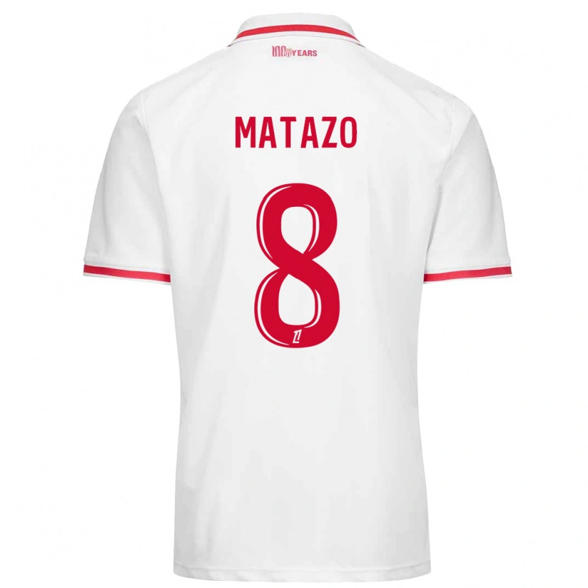 Danxen Męski Eliot Matazo #8 Biały Czerwony Domowa Koszulka 2024/25 Koszulki Klubowe