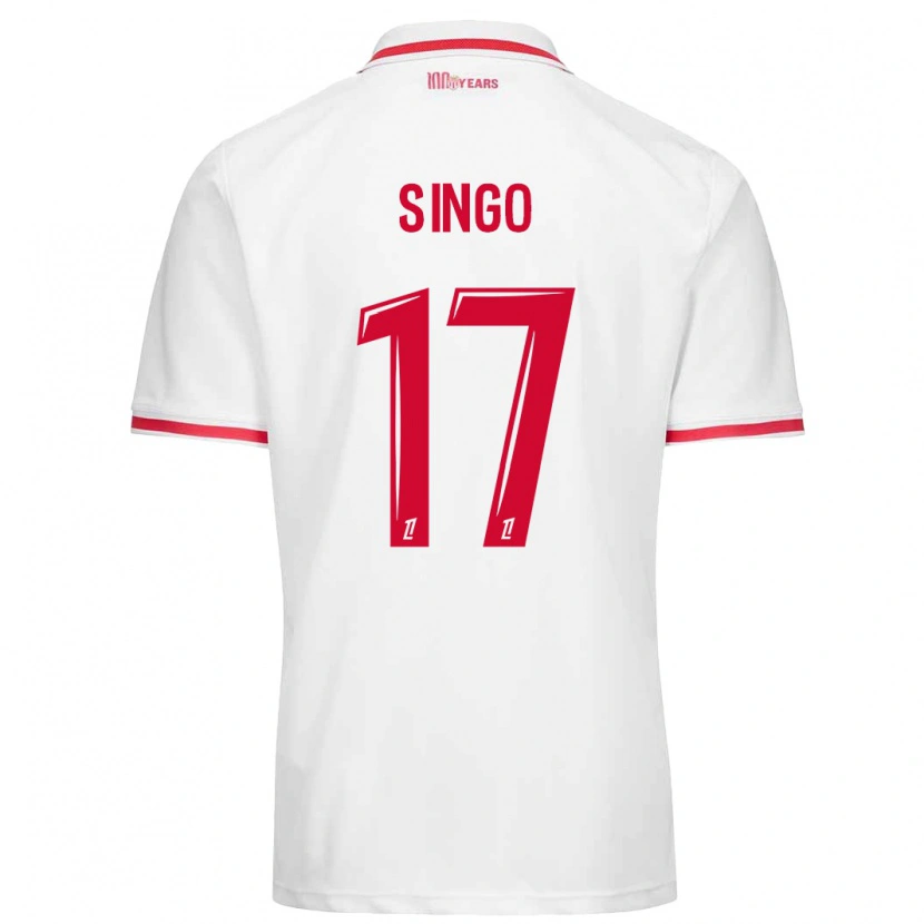 Danxen Męski Wilfried Singo #17 Biały Czerwony Domowa Koszulka 2024/25 Koszulki Klubowe