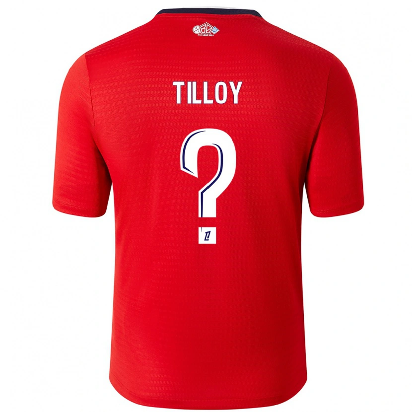 Danxen Męski Paul Tilloy #0 Czerwony Biały Domowa Koszulka 2024/25 Koszulki Klubowe