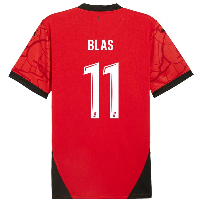 Danxen Męski Ludovic Blas #11 Czerwony Czarny Domowa Koszulka 2024/25 Koszulki Klubowe