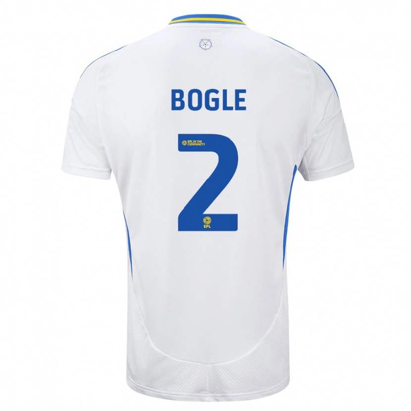 Danxen Męski Jayden Bogle #2 Biały Niebieski Domowa Koszulka 2024/25 Koszulki Klubowe