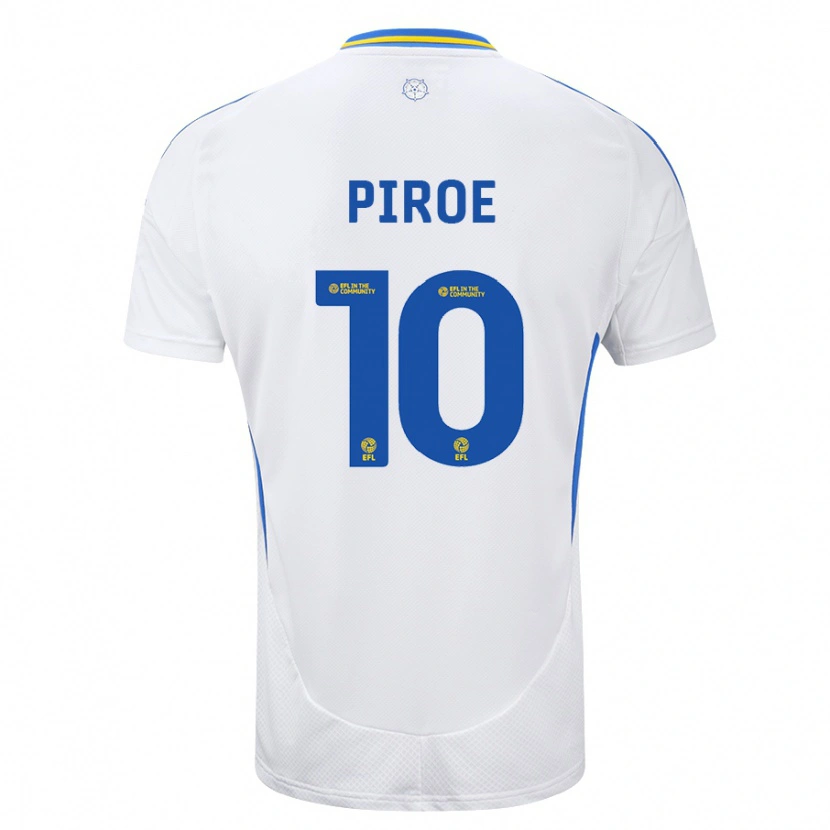 Danxen Męski Joël Piroe #10 Biały Niebieski Domowa Koszulka 2024/25 Koszulki Klubowe