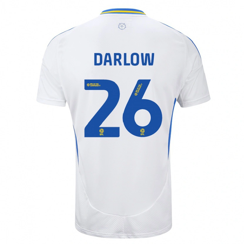 Danxen Męski Karl Darlow #26 Biały Niebieski Domowa Koszulka 2024/25 Koszulki Klubowe