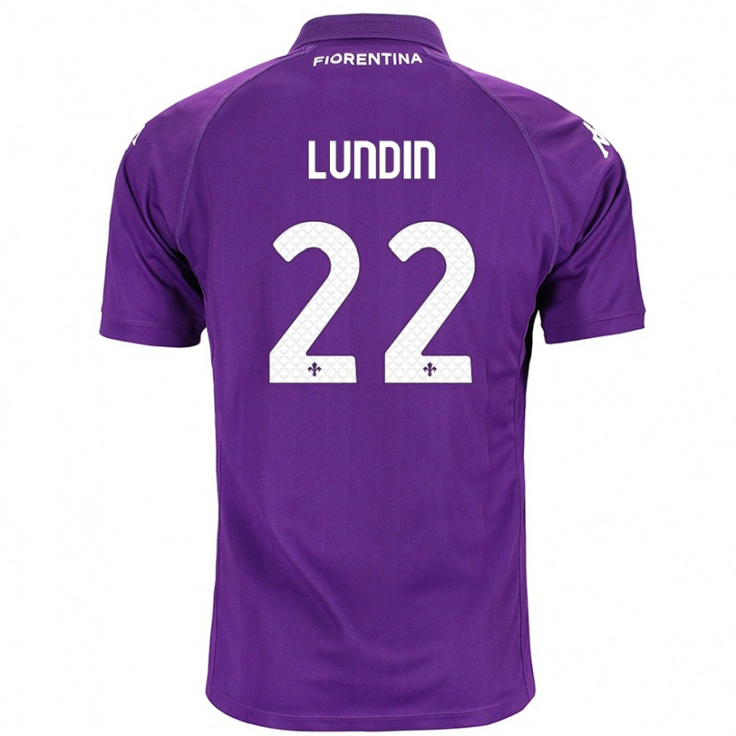Danxen Męski Karin Lundin #22 Fioletowy Domowa Koszulka 2024/25 Koszulki Klubowe