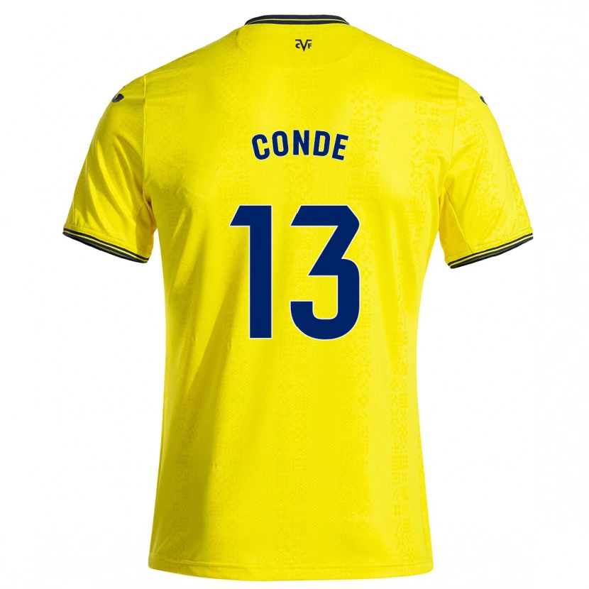 Danxen Męski Diego Conde #13 Żółty Czarny Domowa Koszulka 2024/25 Koszulki Klubowe
