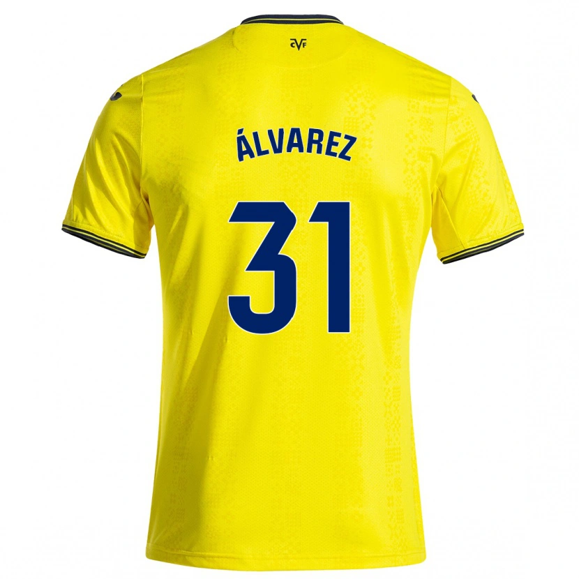 Danxen Męski Iker Álvarez #31 Żółty Czarny Domowa Koszulka 2024/25 Koszulki Klubowe