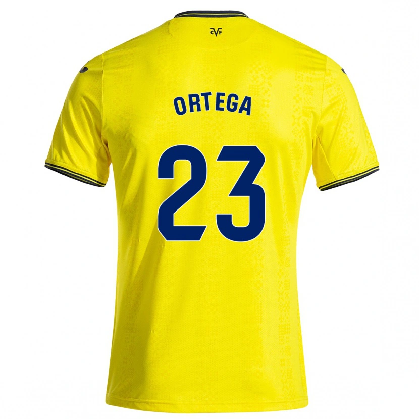 Danxen Męski Jordi Ortega #23 Żółty Czarny Domowa Koszulka 2024/25 Koszulki Klubowe