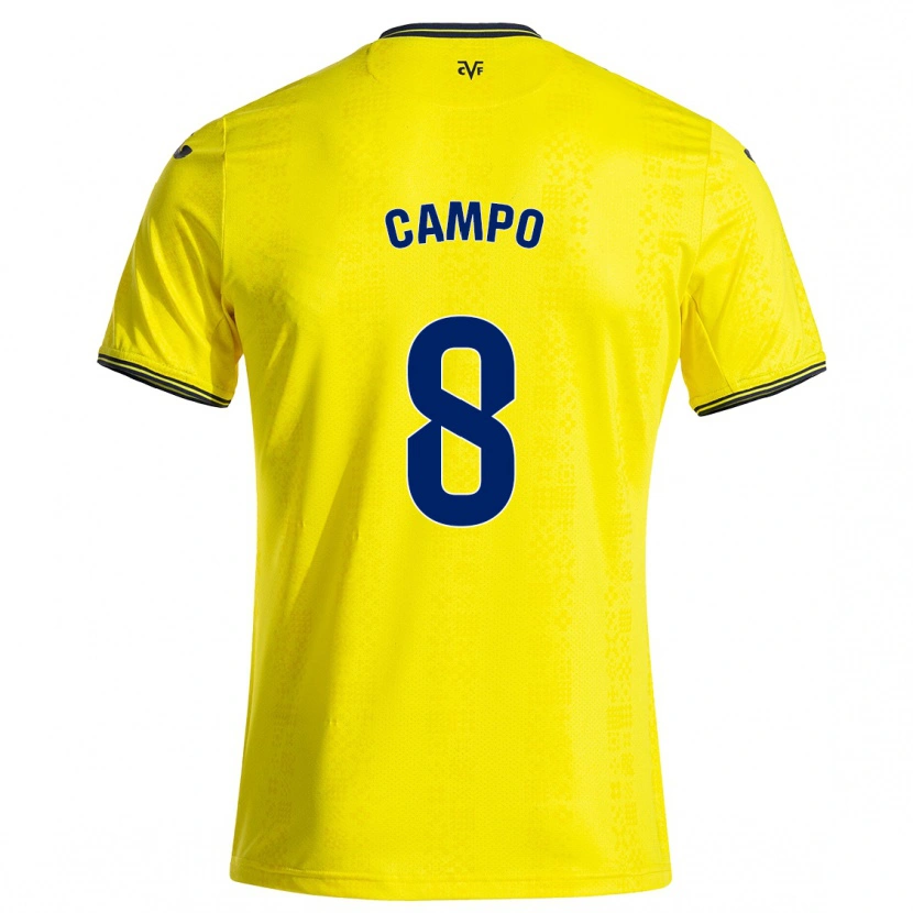 Danxen Męski Ainoa Campo #8 Żółty Czarny Domowa Koszulka 2024/25 Koszulki Klubowe