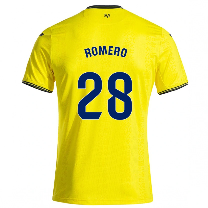 Danxen Męski María Romero #28 Żółty Czarny Domowa Koszulka 2024/25 Koszulki Klubowe