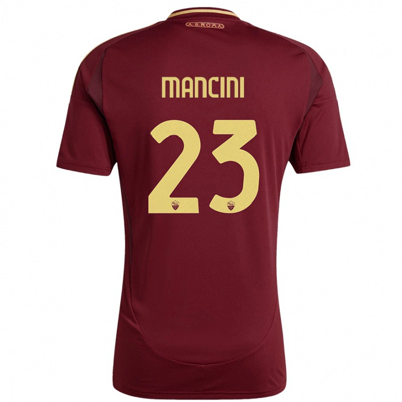 Danxen Męski Gianluca Mancini #23 Czerwony Brązowy Złoty Domowa Koszulka 2024/25 Koszulki Klubowe