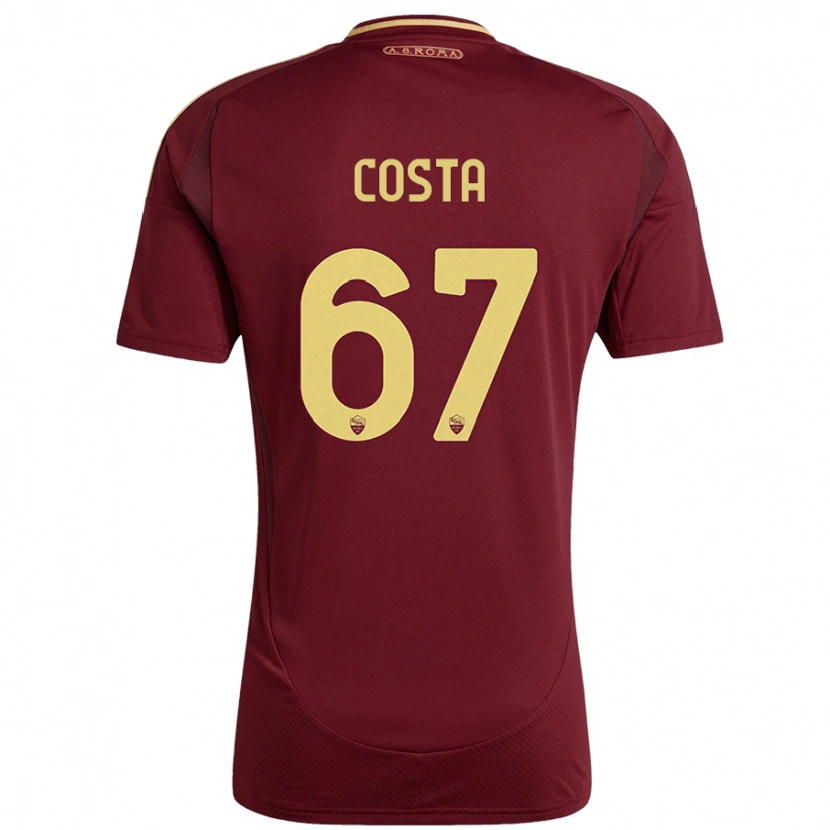 Danxen Męski João Costa #67 Czerwony Brązowy Złoty Domowa Koszulka 2024/25 Koszulki Klubowe