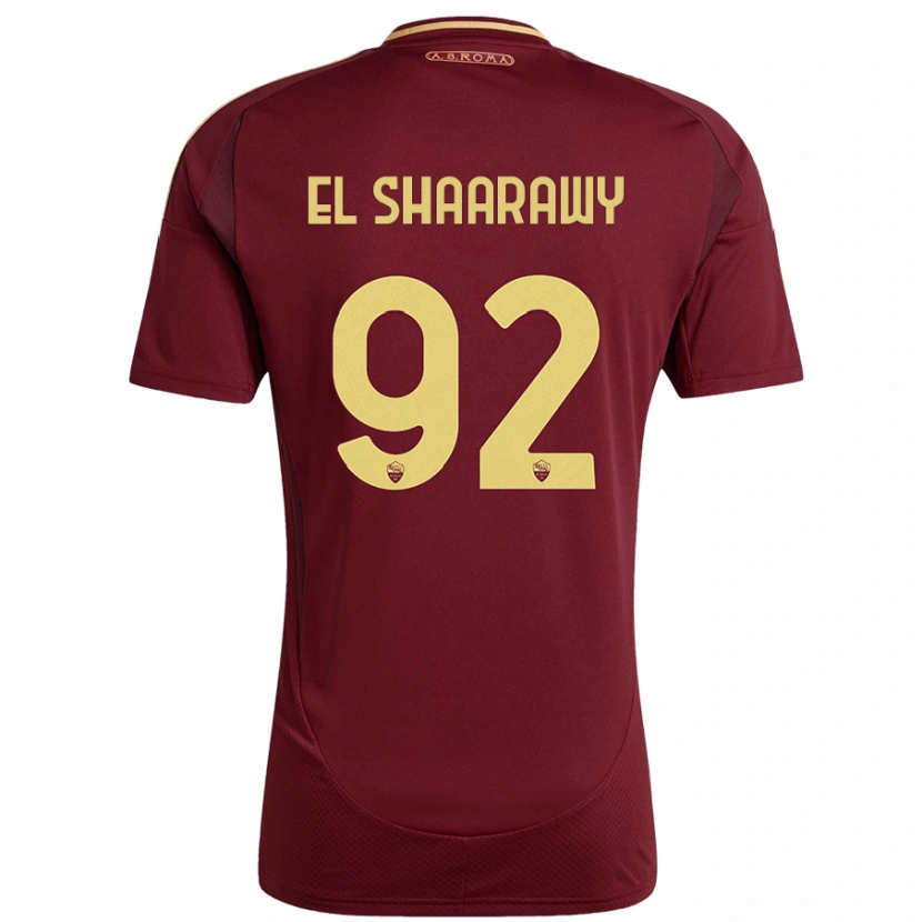 Danxen Męski Stephan El Shaarawy #92 Czerwony Brązowy Złoty Domowa Koszulka 2024/25 Koszulki Klubowe