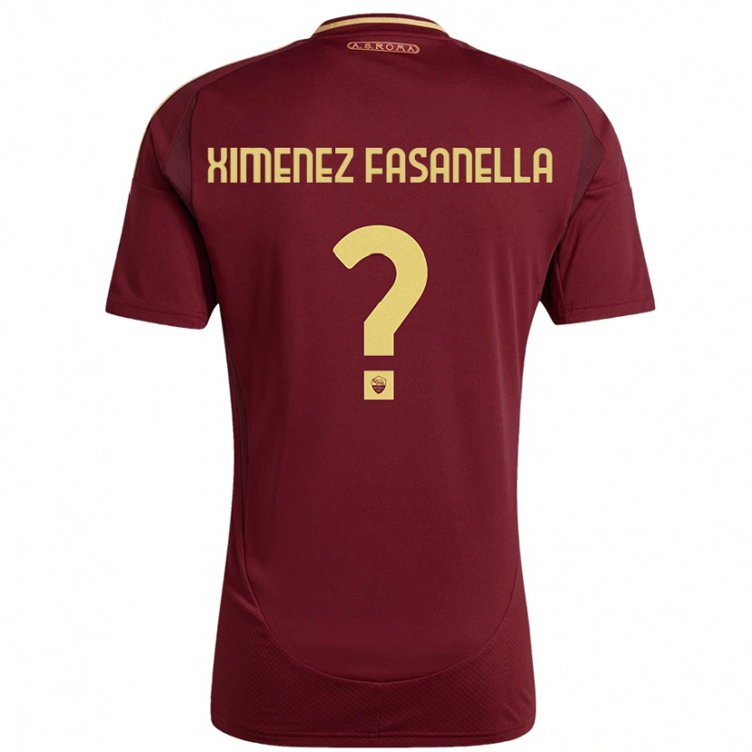 Danxen Męski Rafael Ximenez Fasanella #0 Czerwony Brązowy Złoty Domowa Koszulka 2024/25 Koszulki Klubowe