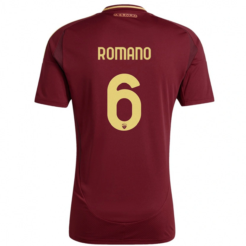 Danxen Męski Alessandro Romano #6 Czerwony Brązowy Złoty Domowa Koszulka 2024/25 Koszulki Klubowe