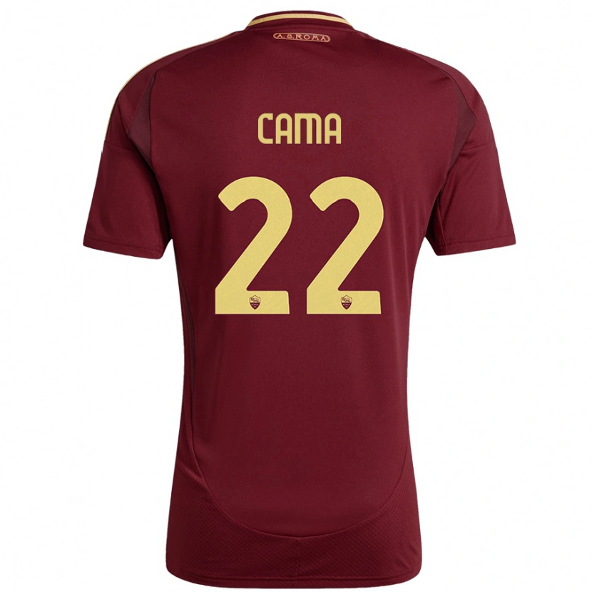 Danxen Męski Cristian Cama #22 Czerwony Brązowy Złoty Domowa Koszulka 2024/25 Koszulki Klubowe