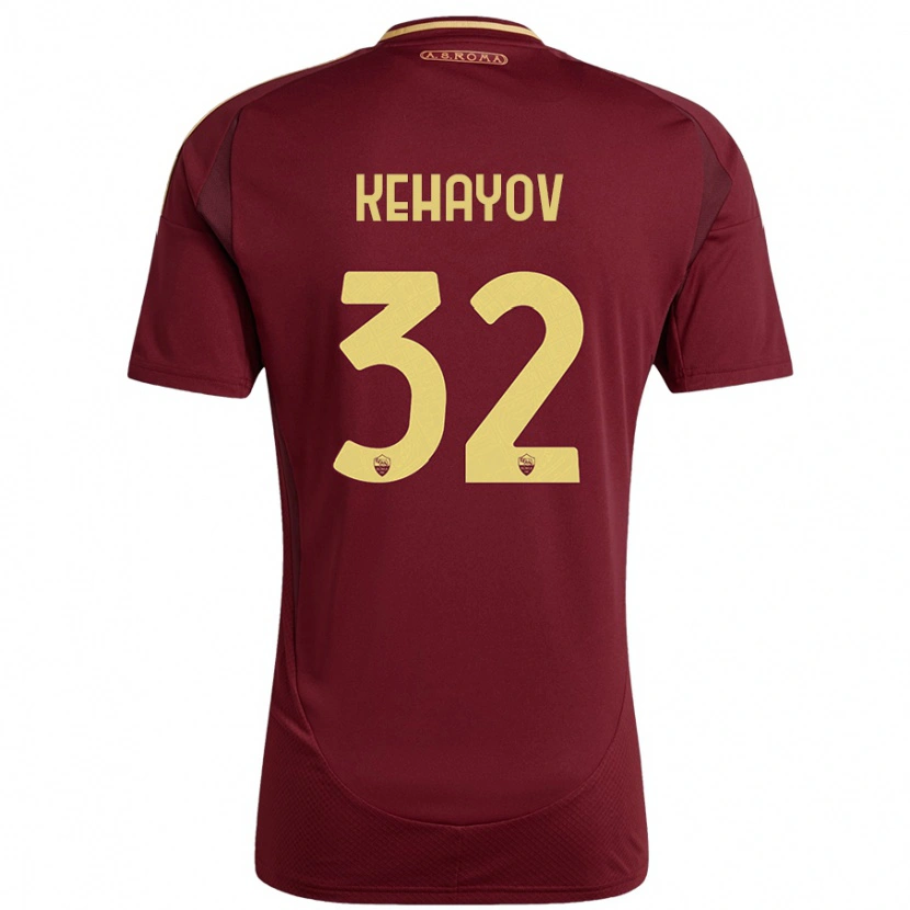 Danxen Męski Atanas Kehayov #32 Czerwony Brązowy Złoty Domowa Koszulka 2024/25 Koszulki Klubowe