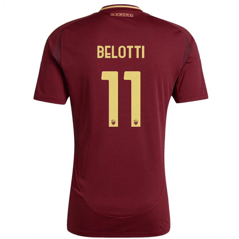 Danxen Męski Andrea Belotti #11 Czerwony Brązowy Złoty Domowa Koszulka 2024/25 Koszulki Klubowe
