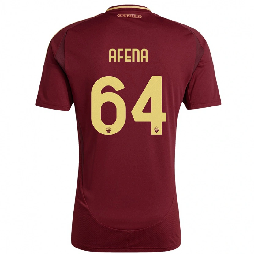 Danxen Męski Felix Afena-Gyan #64 Czerwony Brązowy Złoty Domowa Koszulka 2024/25 Koszulki Klubowe