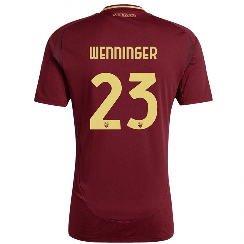 Danxen Męski Carina Wenninger #23 Czerwony Brązowy Złoty Domowa Koszulka 2024/25 Koszulki Klubowe