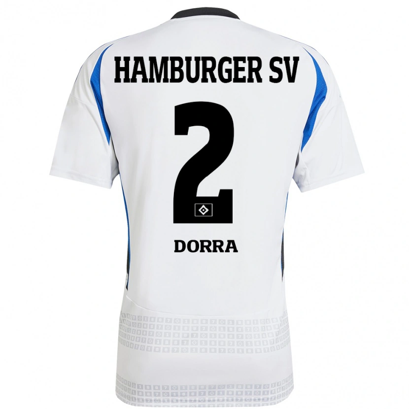 Danxen Męski Raphael Dorra #2 Biały Niebieski Domowa Koszulka 2024/25 Koszulki Klubowe