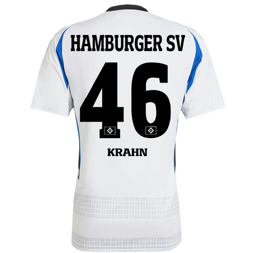 Danxen Męski Elijah Krahn #46 Biały Niebieski Domowa Koszulka 2024/25 Koszulki Klubowe